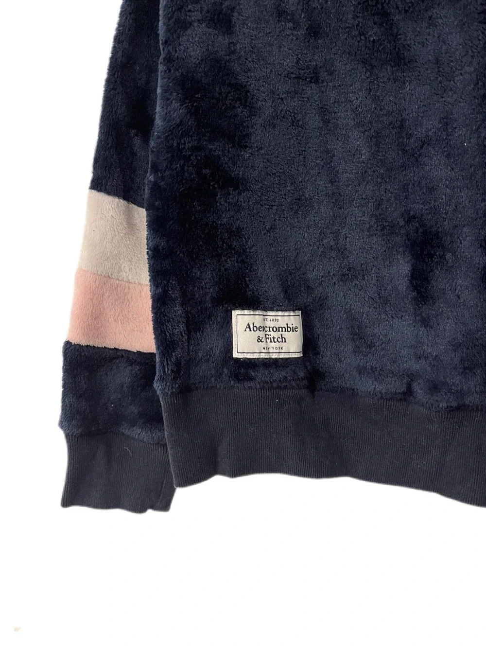 Abercrombie Kids Girls 5-6 Navy Plush Furry Crewneck Sweatshirt